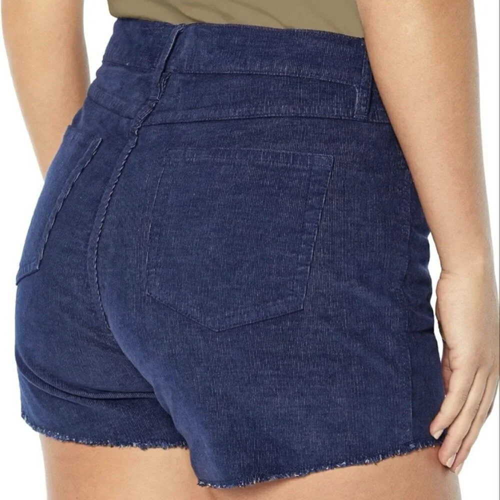 GAP Women's Corduroy Shorts 4 inch Blue Raw Edge Hem Cut Off Size 4 - NWT $49.95